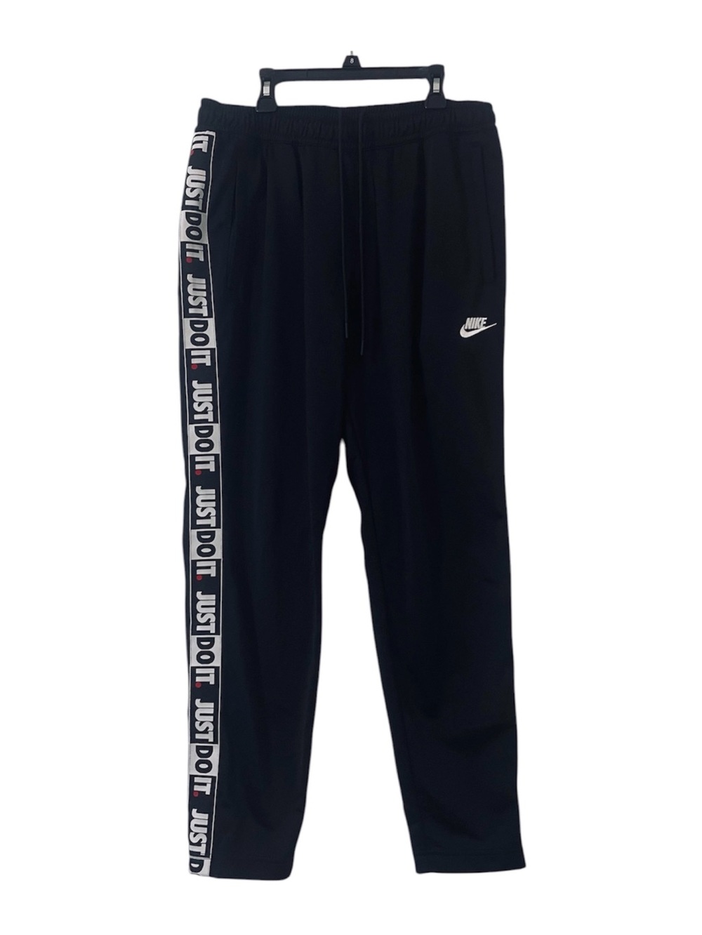 Nike Black Joggers with 'Just Do It' Side Tape